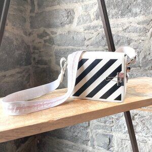 Off-White Virgil Abloh White Diagonals Binder Clip Shoulder Bag